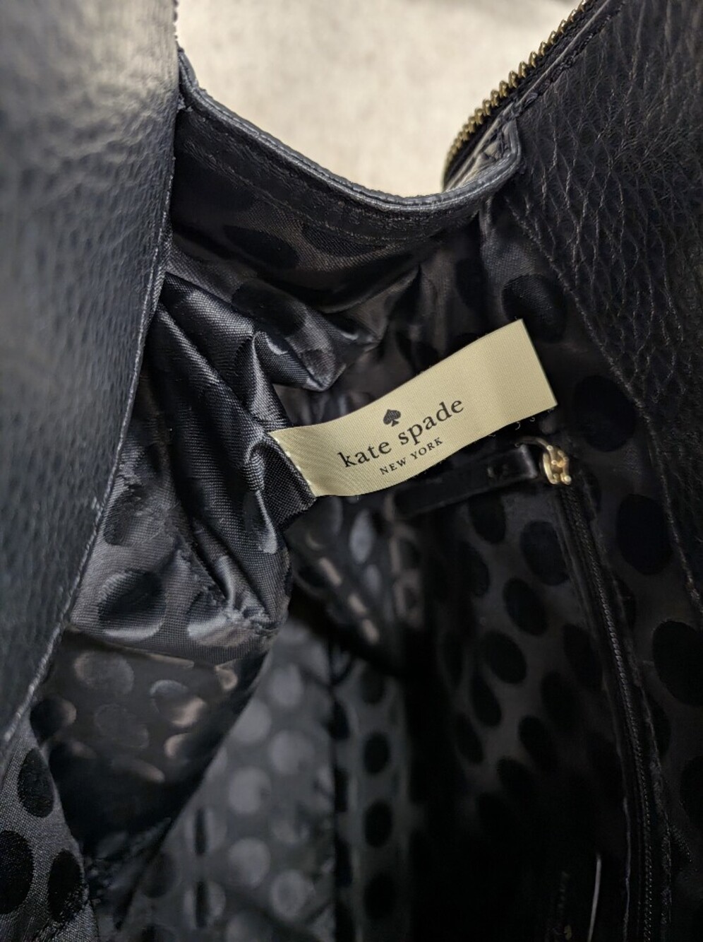 Like New Kate Spade Black Streen Brennan Shoulder Bag Pebbled Leather Mid size - Picture 15 of 15